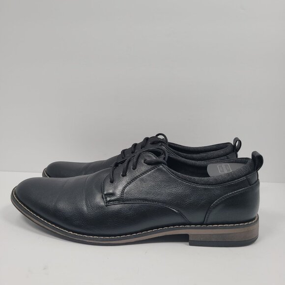 Perry Ellis Pacino Men's Black Faux Leather Oxford Shoes US Size 12 - Picture 2 of 8